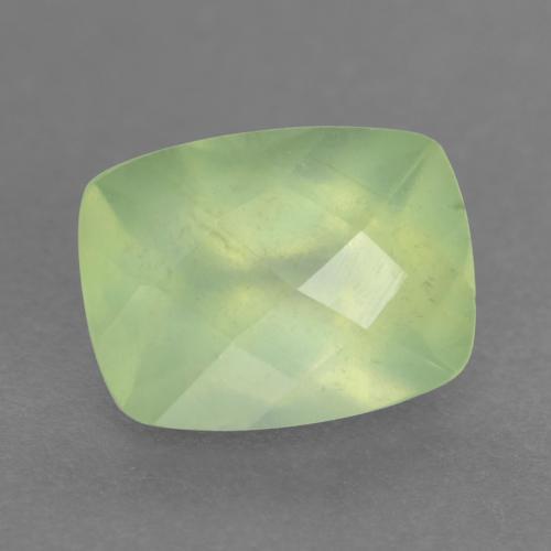 1.50 ct Green Prehnite Stone, Natural Prehnite in Cushion Checkerboard Shape for Sale