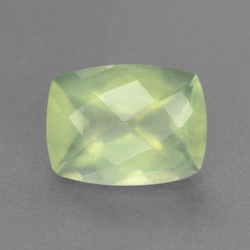 Medium Green Prehnite Gem - 1.6ct Cushion Checkerboard (ID: 547608)