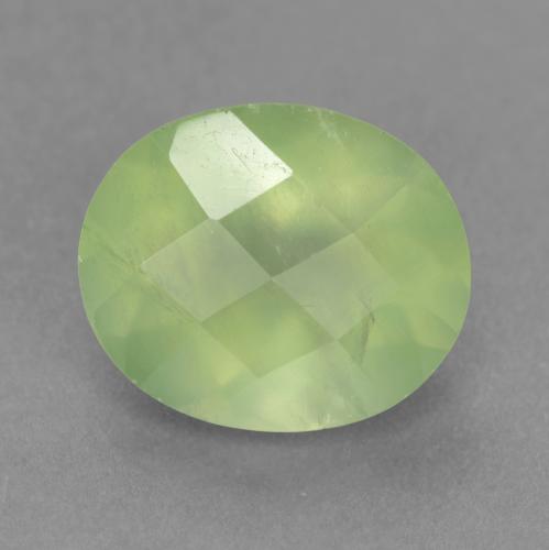 Лаймово-зеленый Пренит Камень - 4.8ct Овал Шахматный (ID: 547609)