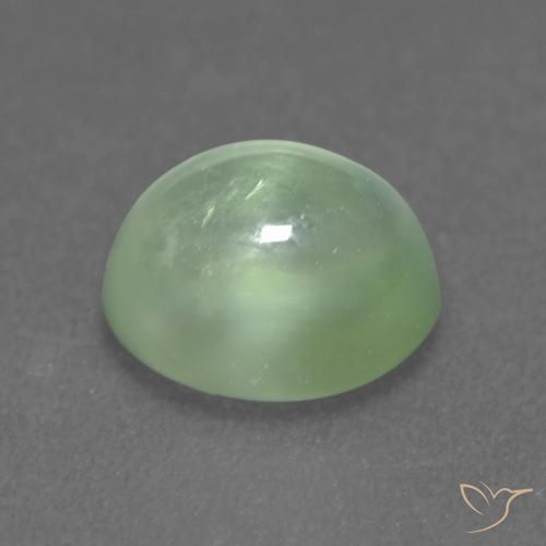 Prehnite Gemstone in 8.1 x 6.8 mm Size for Sale, Prehnite Stone in Light Yellow Green Color