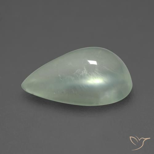 Prehnite Gemstone in 11.5 x 6.9 mm Size for Sale, Prehnite Stone in Very Light Green Color