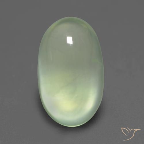3.50 ct Green Prehnite Stone, Natural Prehnite in Oval Cabochon Shape for Sale