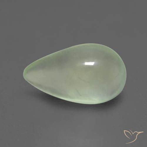 1.59ct Natural Pale Pear Green Prehnite, Pear Shape, Transparent