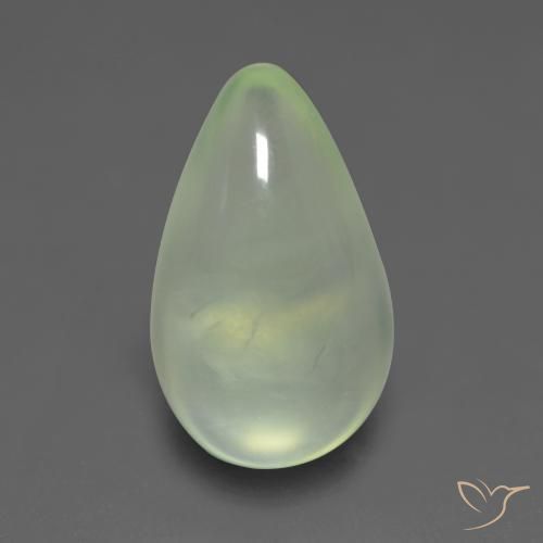 1.59 ct Green Prehnite Stone, Natural Prehnite in Pear Cabochon Shape for Sale