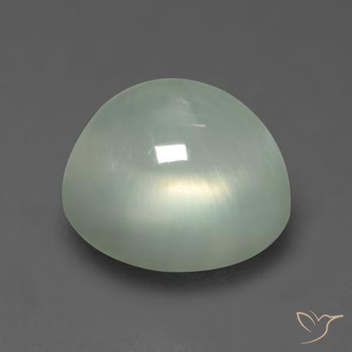 Prehnite Gemstone in 8.4 x 7.9 mm Size for Sale, Prehnite Stone in Very Light Sage Green Color