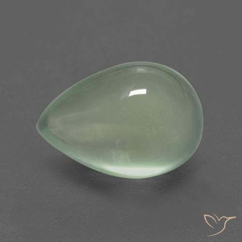 3.63ct Natural Light Pear Green Prehnite, Pear Shape, Transparent