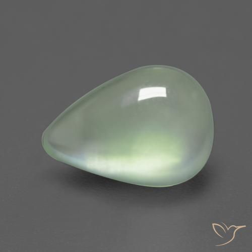 2.72 ct Green Prehnite Stone, Natural Prehnite in Pear Cabochon Shape for Sale