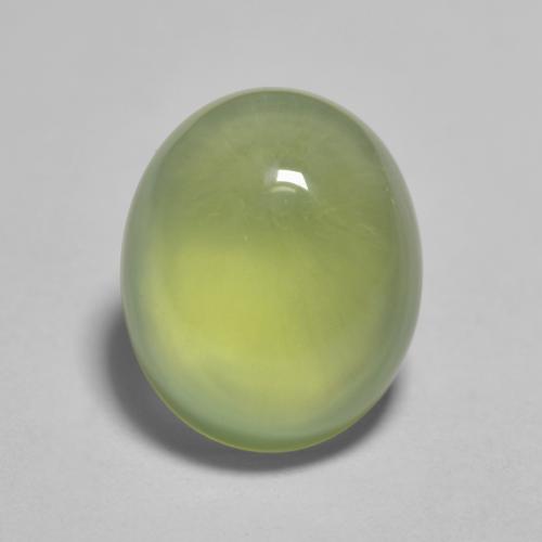 Yellowish Green Prehnite Gem - 3.5ct Oval Cabochon (ID: 555787)