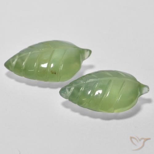 Prehnite Gemstones in 17 x 11.1 mm Size for Sale, Prehnite Stones in Lime Green Color