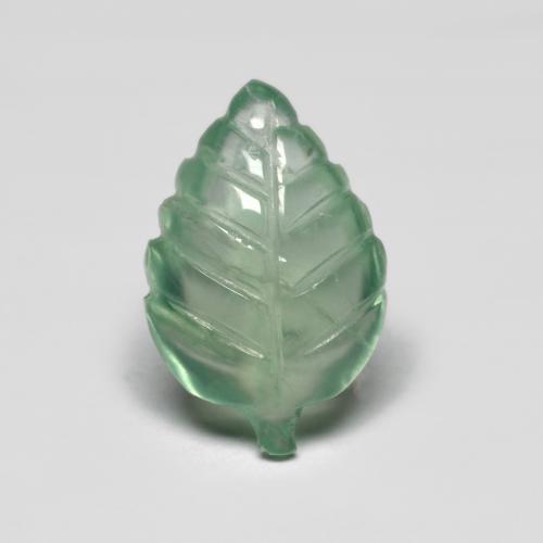 Cool Green Prehnit Edelstein - 4ct Geschnitztes Blatt (ID: 577090)