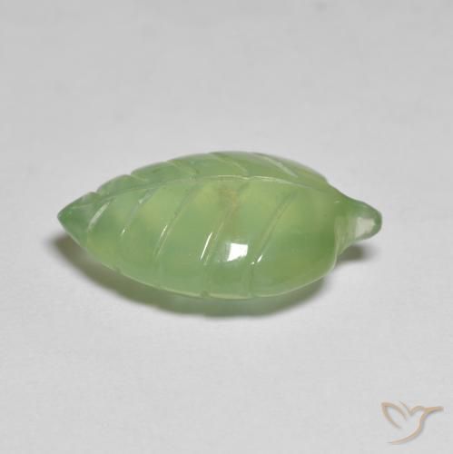 Prehnite Gemstone in 18.4 x 11.8 mm Size for Sale, Prehnite Stone in Medium Green Color
