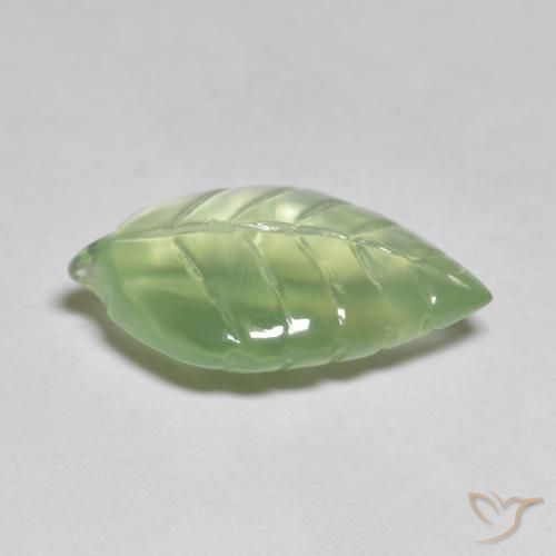 Prehnite Gemstone in 17.9 x 12.2 mm Size for Sale, Prehnite Stone in Yellow Green Color