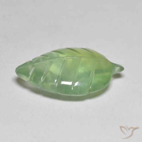 Prehnite Gemstone in 18.3 x 11.9 mm Size for Sale, Prehnite Stone in Pale Lime Green Color