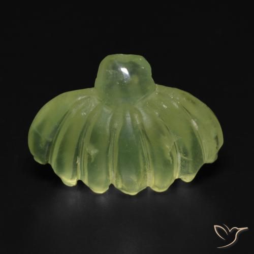 10.00 ct Green Prehnite Stone, Natural Prehnite in Carved Fruit Shape for Sale