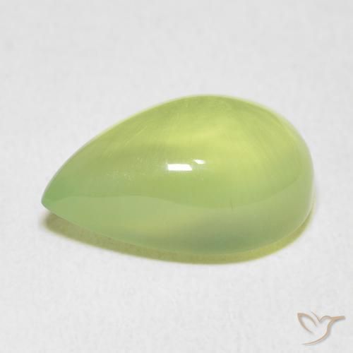 Prehnite Gemstone in 18.1 x 9.5 mm Size for Sale, Prehnite Stone in Lime Green Color