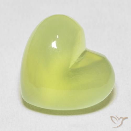 18.22ct Natural Lime Green Prehnite, Heart, Transparent