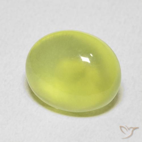 4.85 ct Green Prehnite Stone, Natural Prehnite in Oval Cabochon Shape for Sale