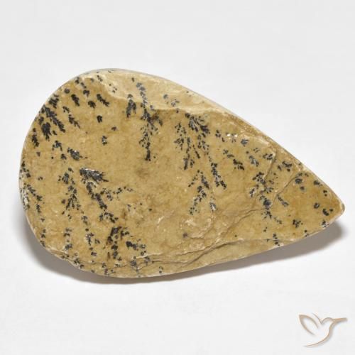 27.96 ct Multicolor Psilomelane Dendrite Stone, Natural Psilomelane Dendrite in Pear Cabochon Shape for Sale