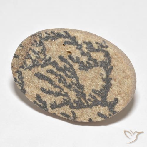 36.26 ct Multicolor Psilomelane Dendrite Stone, Natural Psilomelane Dendrite in Oval Cabochon Shape for Sale
