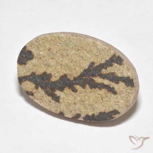15.04 ct Multicolor Psilomelane Dendrite Stone, Natural Psilomelane Dendrite in Oval Cabochon Shape for Sale