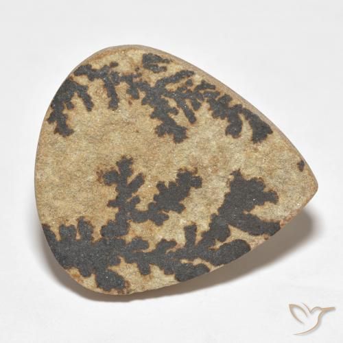 27.98 ct Multicolor Psilomelane Dendrite Stone, Natural Psilomelane Dendrite in Pear Cabochon Shape for Sale