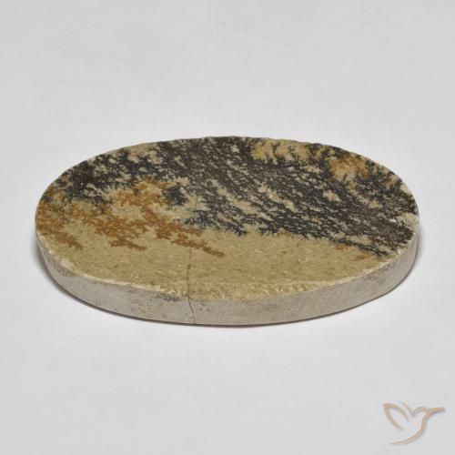 Psilomelane Dendrite Gemstone in 38.7 x 22.6 mm Size for Sale, Psilomelane Dendrite Stone in Multicolor Color