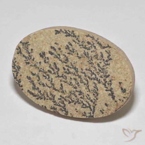 46.04 ct Multicolor Psilomelane Dendrite Stone, Natural Psilomelane Dendrite in Oval Cabochon Shape for Sale
