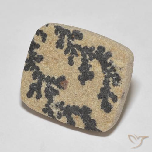 25.75 ct Multicolor Psilomelane Dendrite Stone, Natural Psilomelane Dendrite in Cushion Cabochon Shape for Sale