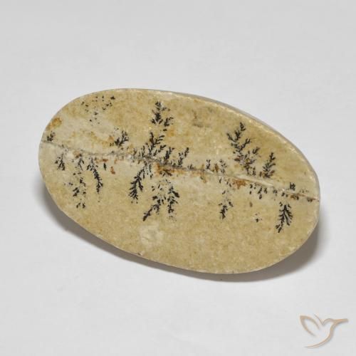 33.47 ct Multicolor Psilomelane Dendrite Stone, Natural Psilomelane Dendrite in Oval Cabochon Shape for Sale