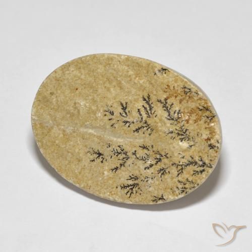 35.98 ct Multicolor Psilomelane Dendrite Stone, Natural Psilomelane Dendrite in Oval Cabochon Shape for Sale
