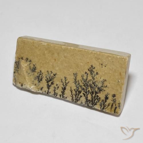 44.28 ct Multicolor Psilomelane Dendrite Stone, Natural Psilomelane Dendrite in Tapered Baguette Cabochon Shape for Sale