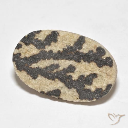 17.99 ct Multicolor Psilomelane Dendrite Stone, Natural Psilomelane Dendrite in Oval Cabochon Shape for Sale