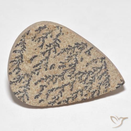 33.59 ct Multicolor Psilomelane Dendrite Stone, Natural Psilomelane Dendrite in Pear Cabochon Shape for Sale