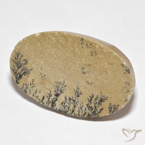 52.94 ct Multicolor Psilomelane Dendrite Stone, Natural Psilomelane Dendrite in Oval Cabochon Shape for Sale