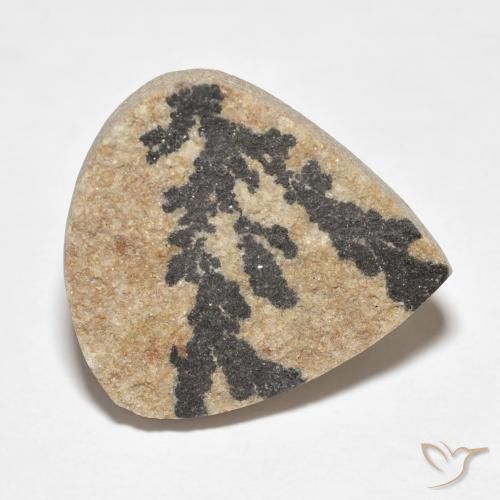 19.59 ct Multicolor Psilomelane Dendrite Stone, Natural Psilomelane Dendrite in Pear Cabochon Shape for Sale
