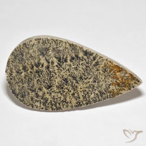 83.34 ct Multicolor Psilomelane Dendrite Stone, Natural Psilomelane Dendrite in Pear Cabochon Shape for Sale