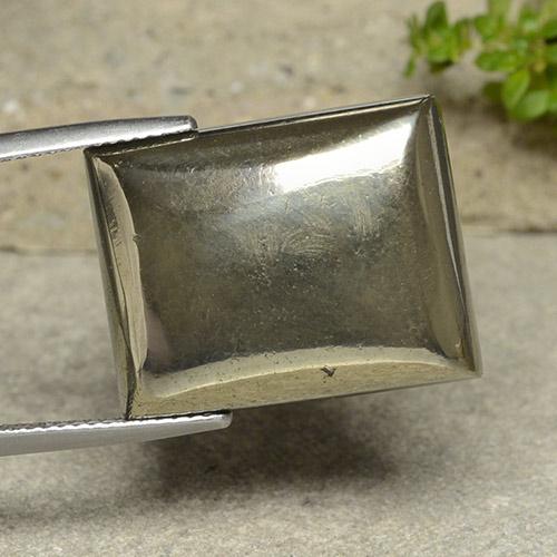 38.25 ct Golden Pyrite Stone, Natural Pyrite in Baguette Cabochon Shape for Sale