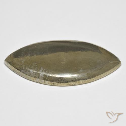 Pyrite Gemstone in 37.9 x 18.1 mm Size for Sale, Pyrite Stone in Gold Color