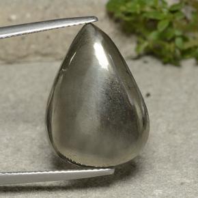 17.61 ct Yellow Pyrite Gemstone, Pyrite Gem in Pear Cabochon Shape for Sale.