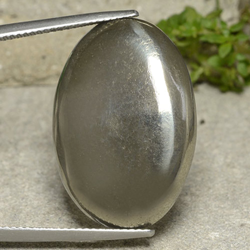 Gold Pyrite Gem - 32.5ct Oval Cabochon (ID: 486790)