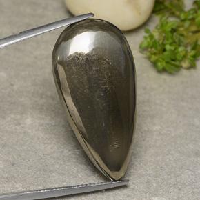 Pyrite Gemstone in 34.6 x 17.4 mm Size for Sale, Pyrite Stone in Gold Color