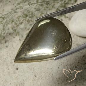 Pyrite Gemstone in 28.9 x 23.8 mm Size for Sale, Pyrite Stone in Gold Color