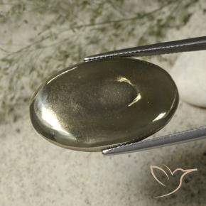 36.23 ct Golden Pyrite Stone, Natural Pyrite in Oval Cabochon Shape for Sale
