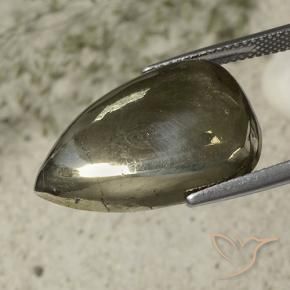 Pyrite Gemstone in 23.3 x 15.8 mm Size for Sale, Pyrite Stone in Gold Color