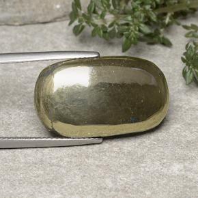 22.29 ct Golden Pyrite Stone, Natural Pyrite in Oval Cabochon Shape for Sale