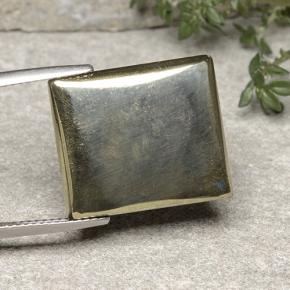 19.42 ct Golden Pyrite Stone, Natural Pyrite in Baguette Cabochon Shape for Sale