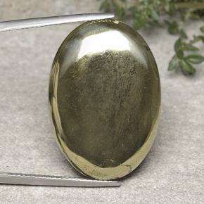 Gold Pyrite Gem - 41.7ct Oval Cabochon (ID: 488157)