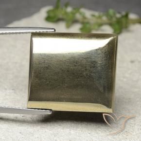 33.54 ct Golden Pyrite Stone, Natural Pyrite in Baguette Cabochon Shape for Sale