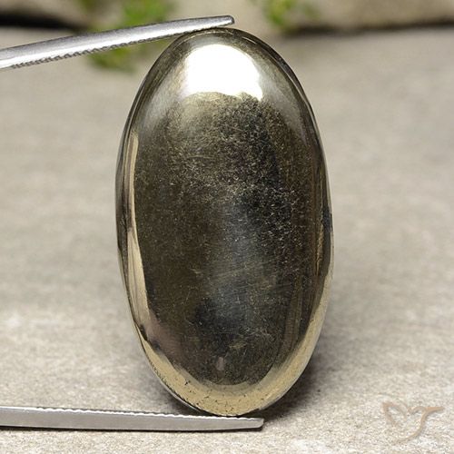 Pirite ovale da 51,94 ct, 34,8 x 19,4 mm dalla Russia, Photo A