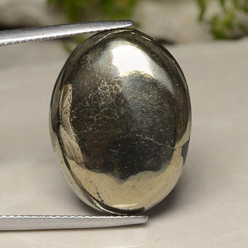 Золотой Пирит Камень - 30.7ct Овал Кабошон (ID: 489000)